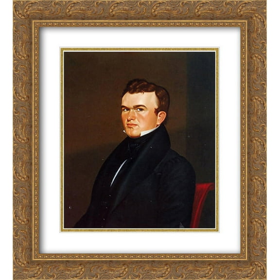 George Caleb Bingham 2x Matted 20x24 Gold Ornate Framed Art Print 'Self-Portrait '