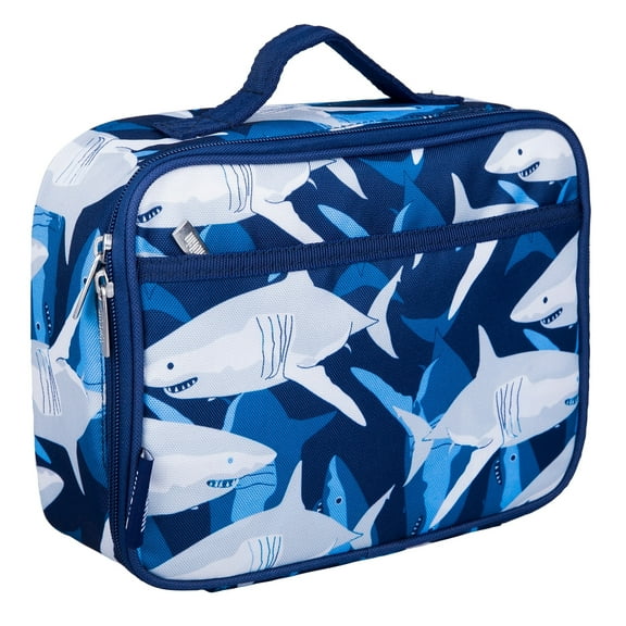 Wildkin Kids Insulated Lunch Box for Boy and Girls, BPA Free (Sharks Blue)