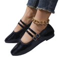thumbnail image 5 of Willtoo Women’s Mary Jane Flats, Double Buckle Strap Square Toe Casual Dress Shoes Lightweight Low‑Heel Ballet Flats Dress Daily Wear Walking Shoes, 5 of 5