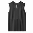 thumbnail image 4 of LEKWK Tank Tops for Men Quick Dry Sleeveless Athletic Muscle Shirt Breathable Mesh Back Panel Loose Fit Running Tees Gym Workout Running Tops Black XL, 4 of 5