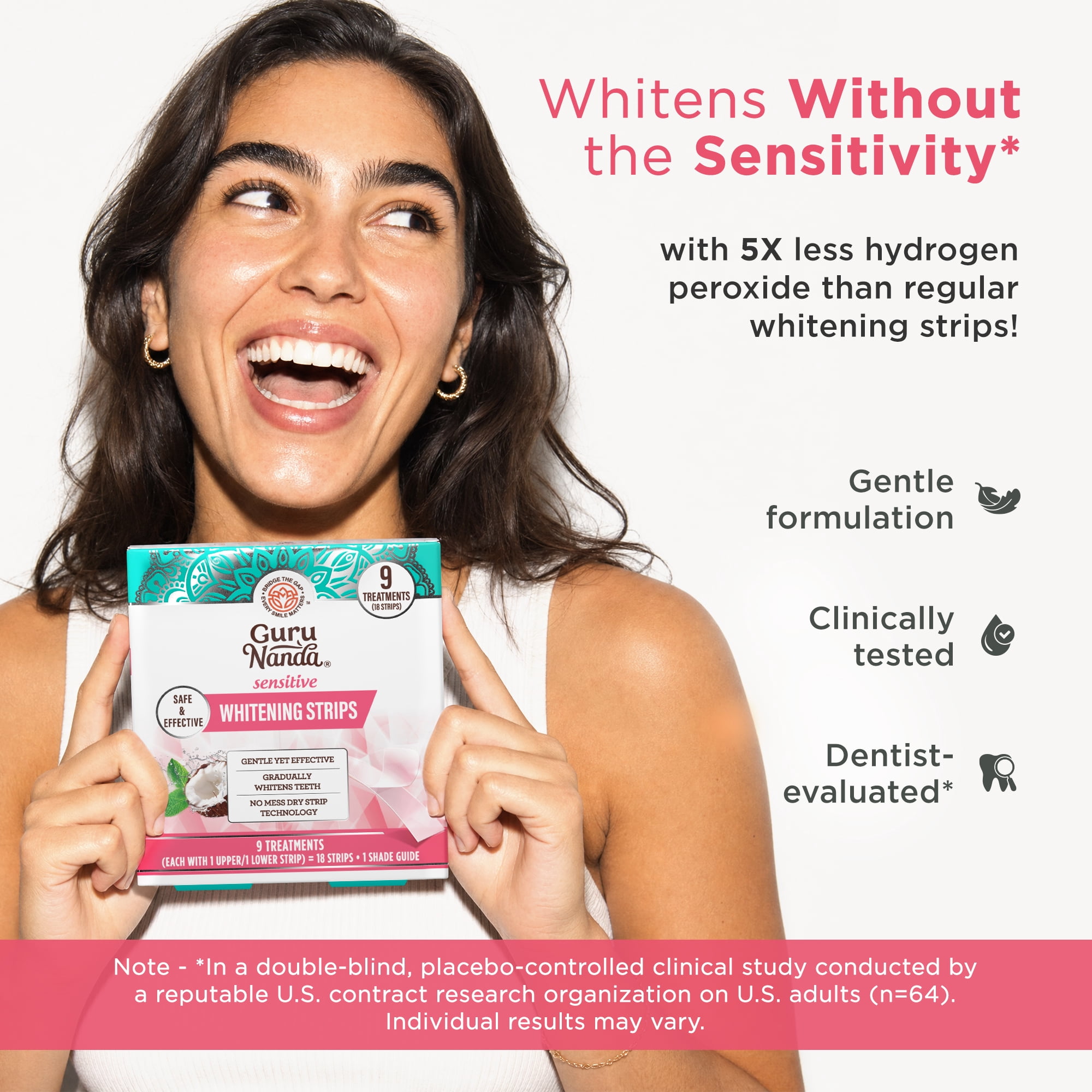 GuruNanda Sensitive Teeth Whitening Strips, Gentle on Teeth