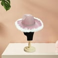 thumbnail image 4 of Western Style Cowboy Hat Costume Accessories Glitter Wide Brim Bling Cowgirl Hat Pink, 4 of 9