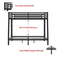 thumbnail image 6 of Bellemave Full XL Over Queen Size Bunk Bed Frame Heavy-Duty Metal Bunk Bed Frame with 2 Ladders and Guardrails Space-saving Queen Bunk Beds for Adults, Teens,  Black, 6 of 10