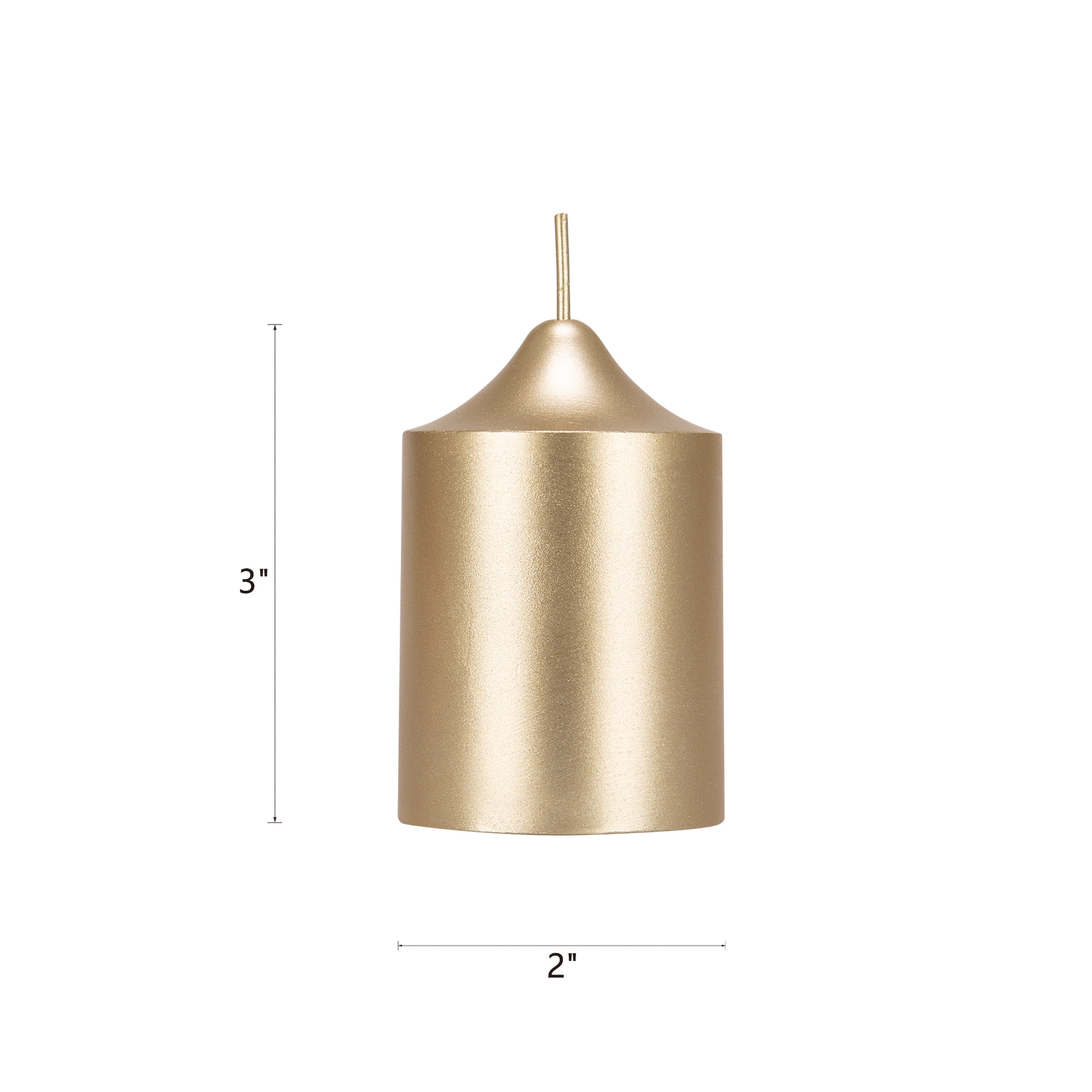 Mega Candles 6 pcs Unscented Gold Dome Top Round Pillar Candle, Hand Poured Premium Wax Candles 2 Inch x 3 Inch, Home Décor, Wedding Receptions, Baby Showers, Birthdays, Celebrations, Party & More