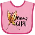 thumbnail image 3 of Inktastic Illinois Girl- Butterfly Girls Baby Bib, 3 of 4