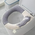 thumbnail image 2 of Sentmoon Toilet Seat Cover Toilet Seat Cushion Household Toilet Seat Cushion General Use Knitted Toilet Seat Cover Season Washable Toilet Seat Cushion O Shape, 2 of 7
