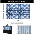 thumbnail image 2 of Outdoor Rugs 6'x9' on Sale Clearance Plastic Straw Patio Rugs Geometric Reversible Waterproof Lightweight Carpets for RV Camping Deck Balcony Beach Picnic Porch, Blue White, 2 of 4