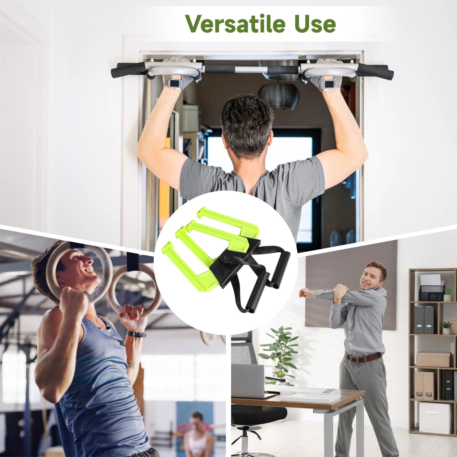 2PCS Portable Pull Up Bar for Doorway, Adjustable Doorway Home Gym System, Lightweight Travel Fitness Equipment for Home Office, Support 330lbs, No Screws Installation