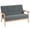 Dark Grey, variant on HOMCOM 45" Loveseat Modern 2 Seater Couch with Rubber Wood Legs Beige
