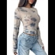 thumbnail image 3 of Top de para Mujer, Estilo Y2K, Larga, Cuello Redondo Crema XL, 3 of 7