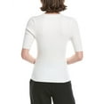 thumbnail image 2 of Enza Costa womens  Knit Half-Sleeve Linen-Blend Sweater, m, White, 2 of 3