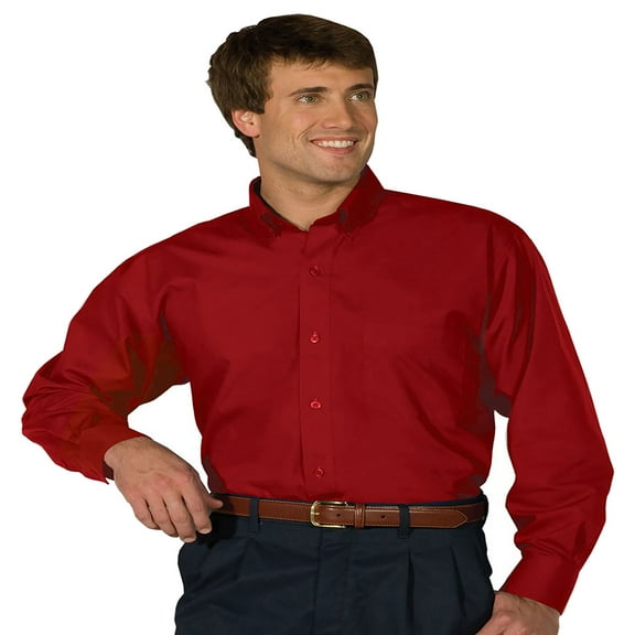 Edwards Men's Easy Care Poplin Long Sleeve Shirt, Style 1295