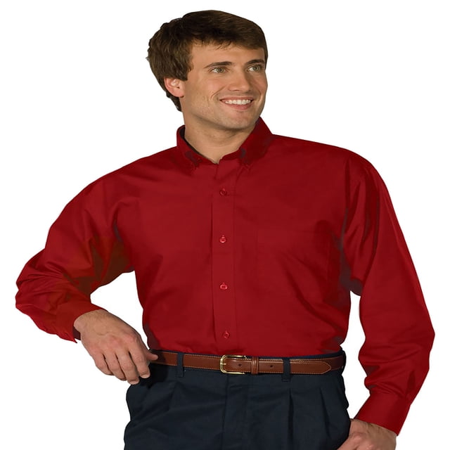 Edwards Men's Easy Care Poplin Long Sleeve Shirt, Style 1295