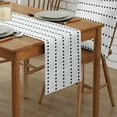 thumbnail image 2 of Table Runner Dresser Scarves 72 Inch Long, Boho Black Geometric Dots on White Linen Dining Table Runners Modern Simplistic Style Tabletop Scarf for Wedding Holiday Party Kitchen, 2 of 7