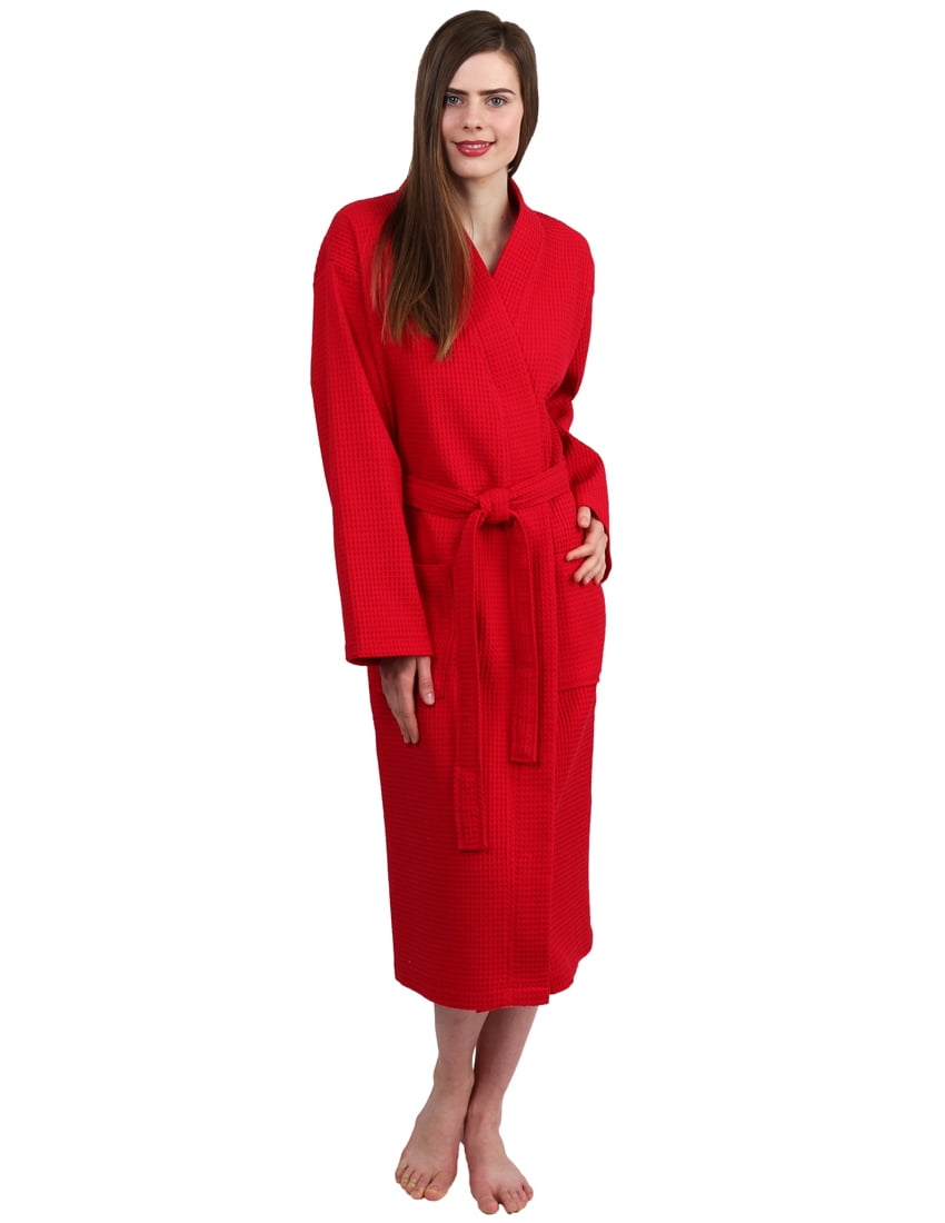 TowelSelections Women's Waffle Weave Robe Cotton Spa Bathrobe