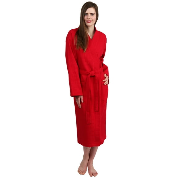 TowelSelections Women's Waffle Weave Robe Cotton Spa Bathrobe