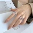 thumbnail image 3 of KeyStyle Initial Rings for Women Men Stainless Steel Letter Rings Cuff Statement Rings Personalised Jewelry Gift for Her, 3 of 10