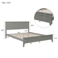 thumbnail image 7 of CLEARANCE! Modern Gray Solid Wood Queen Platform Bed, 7 of 7