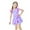 Purple, variant on Hienoo Toddler Girls Tie Dye Monokini Swimsuit Swim Dress with Flutter Sleeve Bathing Suit