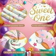 thumbnail image 3 of Donut Pattern Sweet One Banner Colorful Sprinkles 1st Birthday Display Gold Glitter Lettering Star Decor Donut Theme Background for 1st Birthday Party Kids Celebration Sweet Theme Party, 3 of 8