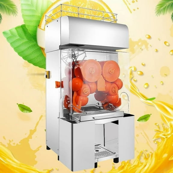 HPDAVV Commercial Orange Juicer Machine – 220V Electric Orange Juice Extractor – 120W High-Speed Squeezer (25 Oranges/Min) – with SUS 304 Tank & Cover, Pull-Out Filter Box & 2 Collecting Buckets