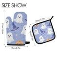 thumbnail image 2 of Yayeee Oven Mitts and Pot Holder Set of 4 Heat Resistant Kitchen Gloves Baking Hot Pad, Blue Halloween, 2 of 5