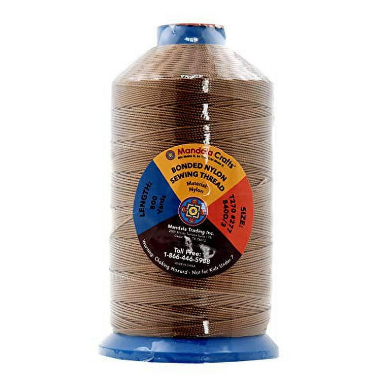Threadart Heavy Duty Bonded Nylon Thread - 1650 yards (1500m) - Coated No  Unravel - #69 T70 Size 210D/3 - For Upholstery, Leather, Vinyl, Weaving
