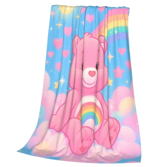 Care Bears Throw Blanket Cozy Plush Lightweight Warm Fuzzy Flannel Blanket Air Conditioning Blanket for Couch Sofa Bed Home Decor Gift 50x40