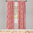 thumbnail image 4 of Ambesonne Dogs Window Curtains, Dogs in Santa Claus Hats Xmas, Each 28" W x 63" L, Dark Coral Pale Grey, 4 of 4