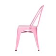 thumbnail image 4 of Heavenly Collection Light Pink Metal Chair, Armless Dining Chair, Metal Dining Chair, Stackable Chair, Indoor-Outdoor Chair, Kitchen Chair, Patio Chair, Restaurant Chair, Side Chair - Set 4, 4 of 9