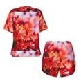 thumbnail image 2 of Sigee Autumn Maple Leaves for Sleepwear Casual Pjs with Pockets Women's Pajamas Sets Shorts 2 Piece Short Sleeve Lounge Sets 3X-Large, 2 of 9
