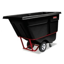 Rubbermaid Commercial FG130500BLA 1/2 cu-yd. 850 lb. Capacity Rotomolded Rectangular Plastic Tilt Truck (Black)