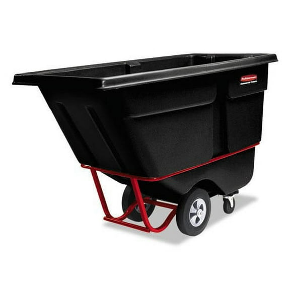Rubbermaid Commercial FG130500BLA 1/2 cu-yd. 850 lb. Capacity Rotomolded Rectangular Plastic Tilt Truck (Black)