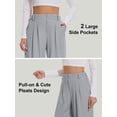 thumbnail image 4 of Slacks for Women Dress Pants Stretchy Work Pants Wide Leg High Waisted Business Casual Trousers with Pockets Waffle, 4 of 7