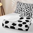 thumbnail image 4 of Erosebridal HStroked Twin Quilt Set for Boys Girls, Abstract Mark Print Twin Coverlet Set, Black White, 2pcs, 4 of 7