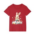 thumbnail image 5 of AUNVITO Boys & Girls Easter Cartoon Cotton Shirts Round Neck Short Sleeve Tees for Toddlers, 5 of 5