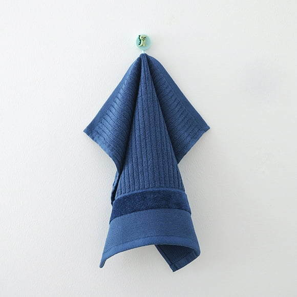 Meitianfacai Towel Thickened Soft Absorbent Plain Color Household Wash Face Gift Towel, Navy