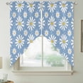 thumbnail image 2 of Blue Daisy Swag Curtains for Kitchen/Bedroom/Living Room, Spring Floral Elegant Pastoral Botanical Scalloped Curtains 63 Inch Long, Window Swag Topper Curtains Valances 2 Panels Set 36"x63", 2 of 8