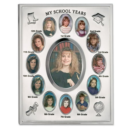 Silver Rim Picture Frame - My School Years Silver Plated 8x10 Multi Picture Frame
