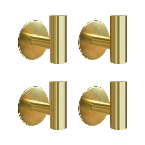 4 Pack Self Adhesive Hooks,Heavy Duty Stick On Wall and Door Hooks for Hanging,Bathroom Towel Hooks and Kitchen Hallway Sticky Hooks,Coat Hooks Robe Hook Wall Mounted,Stainless Rustproof
