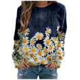 thumbnail image 1 of Sudadera de manga larga con estampado de cuello redondo para mujer Blusa informal Tops Pompotops  gfhjh3289, 1 of 4