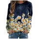 thumbnail image 1 of Sudadera de manga larga con estampado de cuello redondo para mujer Blusa informal Tops Pompotops  gfhjh3290, 1 of 4