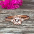 thumbnail image 3 of Morganite Engagement Ring With Solid 10k Rose Gold Promise Ring Round Cut 1.25 Carat Art Deco, 3 of 6
