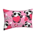 thumbnail image 2 of Balery Panda Heart Valentine Pink Bedding Queen Pillow Cases - Envelope Closure - Soft Brushed Microfiber Fabric - Shrinkage and Fade Resistant Pillow Cases-20"x30", 2 of 9