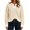 Apricot, variant on Long Sleeve Womens Fall Sweaters Tops Lapel V Neck Knit Sweater Color Block Casual Soft Pullover Jumper