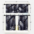 thumbnail image 4 of Spooky Halloween Kitchen Curtains Gothic Ghost Window Curtains Valance and Tier Set 36 Inch, Funny Rod Pocket Short Tier Curtain for Room, Scary Night Small Cafe Kitchen Decor, 4 of 6