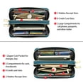 thumbnail image 3 of FALAN MULE Women's Wallet Large Capacity Double Zip Ladies Card Phone Holder RFID Blocking Wristlet Leather, 3 of 8
