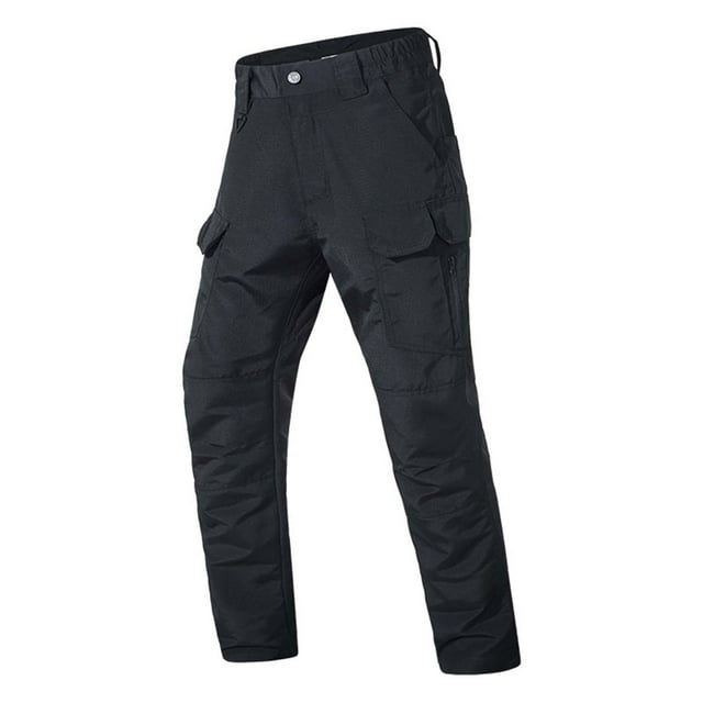 Leodye Men's Tactical Cargo Pants Ripstop Lightweight Work Pants Water Resistant Outdoor Hiking Pants with Multi Pockets Black XXL(XXL)