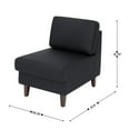 thumbnail image 5 of Flash Furniture Black LeatherSoft Middle Reception Chair with Wooden Walnut Legs with Adjustable Floor Glides, 5 of 12