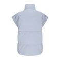 thumbnail image 4 of Women's Puffer Vest Sleeveless Stand Collar Zip Up Solid Cardigan Jacket Outerwear with Pockets Blue L, 4 of 9